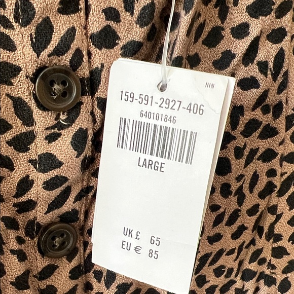 NWT Abercrombie & Fitch Brown Spotted Midi Dress - Picture 4 of 6